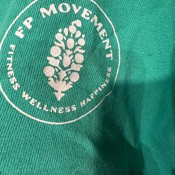 Free People Play on Sweat Green Button Up Sweatshirt - Picture 4 of 4